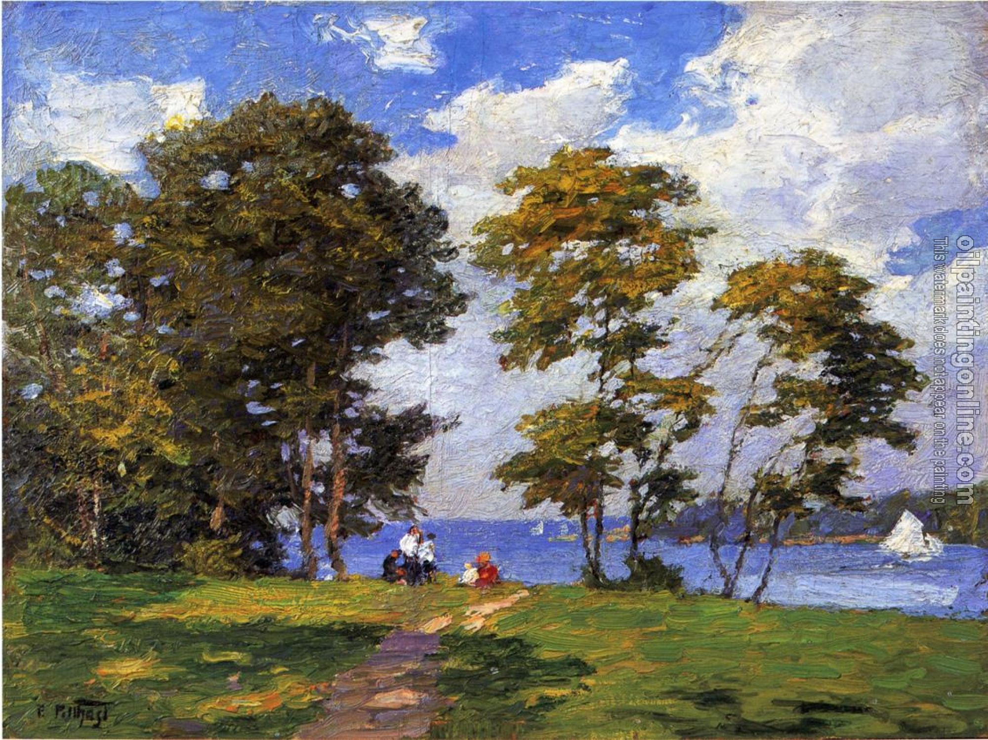 Potthast, Edward Henry - Landscape by the Shore aka The Picnic